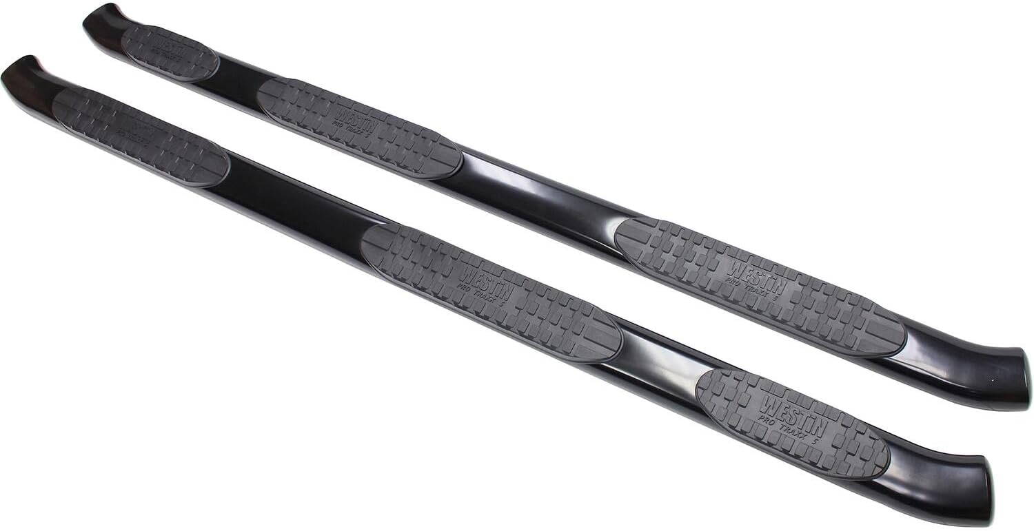 Westin 21-534175 PRO TRAXX 5 Oval Wheel to Wheel Nerf Bars fits 2007-2021 Tundra Double Cab 6'5" Bed Black Pair