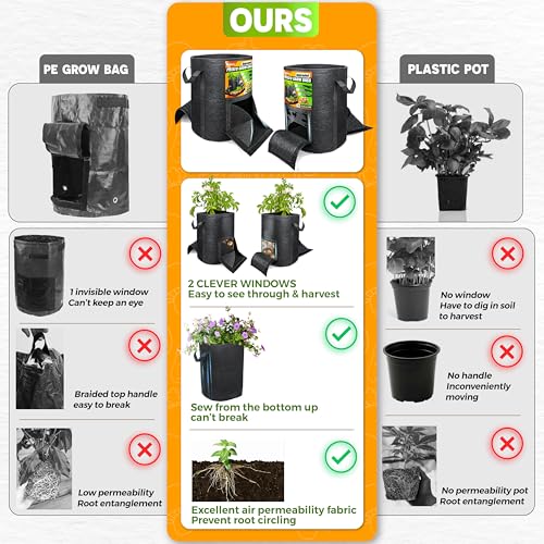4Pcs 15 Gallon Upgraded Window Bags
