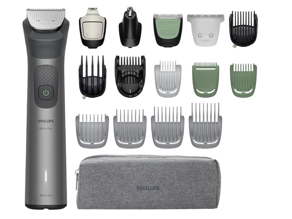 Philips Multigroom 7000 für Herren, All-in-One-Trimmer, elektrischer 17-in-1 Barttrimmer und Haarschneider für Gesicht, Kopf und Körper - 26 Längeneinstellungen (0.5-16 mm) (MG7941/15)