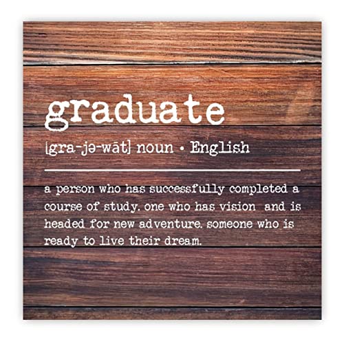 Panneau en bois Graduate Definition déco murale dictionnaire 40x40cm