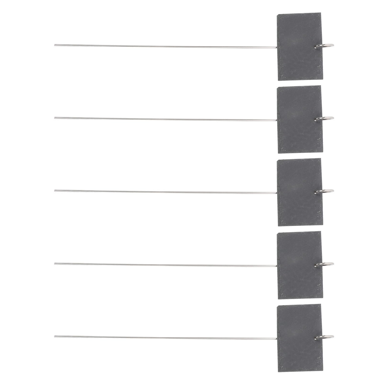 Étiquettes de Plantes en Ardoise Naturelle Noires 10 Pièces Tiges en Métal 40 Cm – Marqueurs de Jardin Solide pour Parterres de Fleurs et Pots, Identification Extérieure