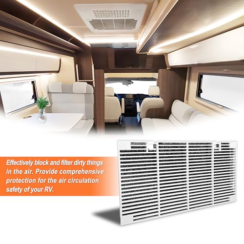 WEHOPE RV A/C Ducted Air Grille Duo-Therm Air Conditioner Grille Replacement for The Dometic 3104928.019 with Air Filter Pad Assembly - White