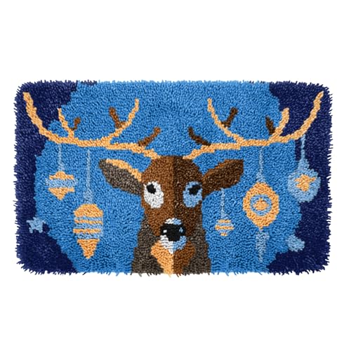 Kit coussin à nouer soi-même débutant 50x38 cm canevas cerf David