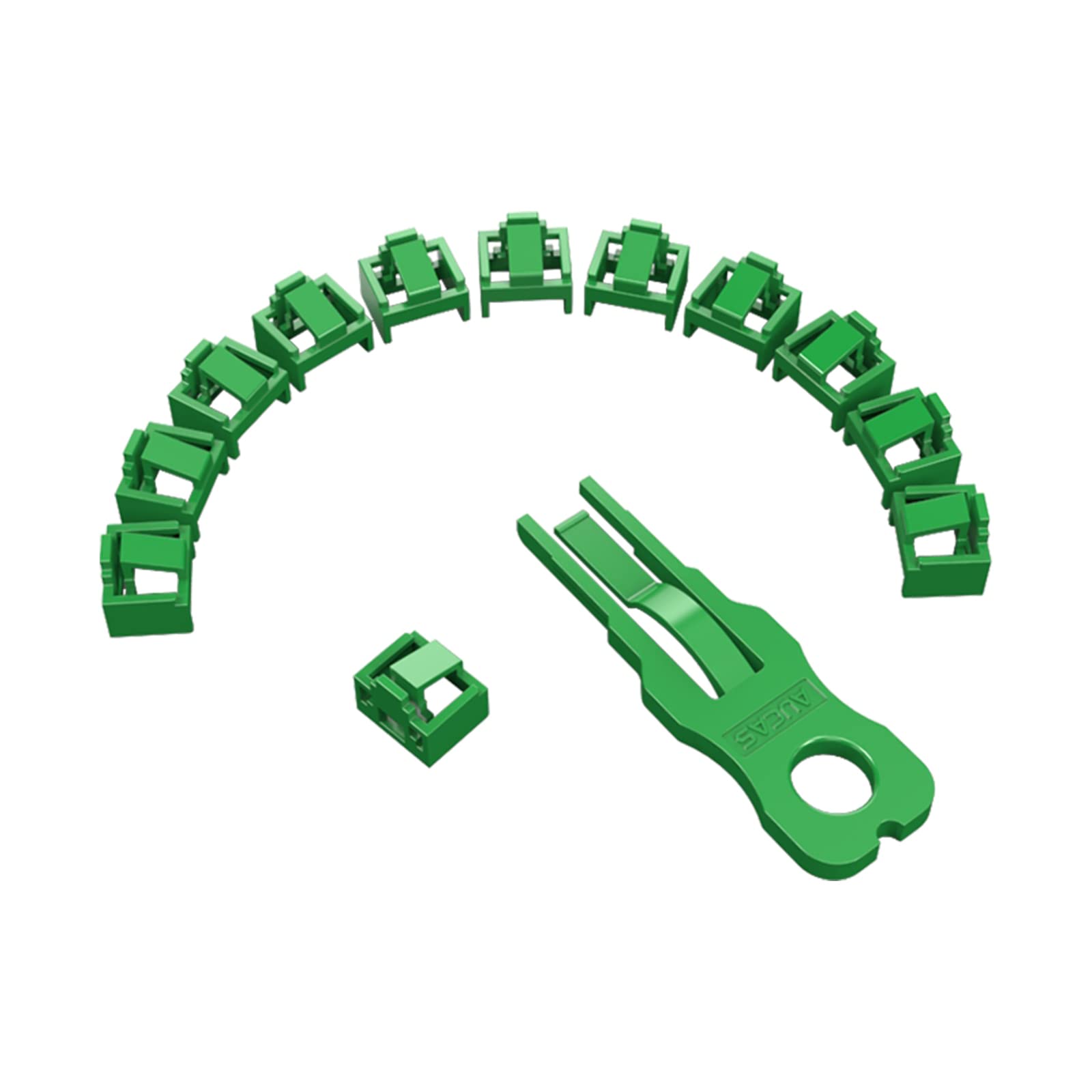 AUCAS 12pcs RJ45 Port Lock with 1Keys, Locking RJ45 Port/Dust Blocker with Color Coded Keys, Green, Compatible with Computer,TV,Router,Other Devicesrj45