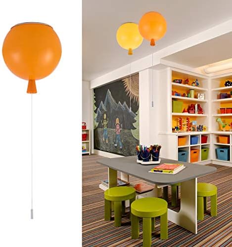 GL Kids Ceiling Light, Modern DIY Flush Mount PC Balloon Light,Ceiling Light for Children Room Bedroom Living Room Girls Room Boys Room, Orange (Dia 7.87", E26