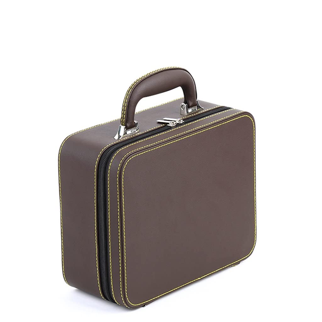 Boîte à bijoux voyage double couche en cuir portable