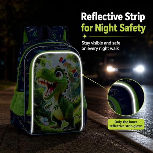 Image of UFNDC 3PCS Boys Backpack,16 inchKids Dinosaur Bookbag with Lunch Box, School Bag for Elementary Toddler