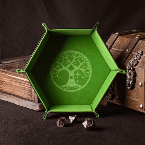 Epic Forge-Dice Track - Yggdrasil Tree Green - 19 x 19 cm - Leather and Velvet - Image 3
