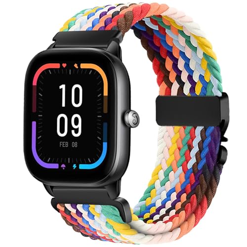 VELULYX correa trenzada de nylon compatible con Amazfit GTS 4/GTS 4 Mini/GTS 3/GTS 2/GTS 2 Mini/GTS 2e/GTS, 20MM correa elástica para Amazfit Bip 3/Bip 3 Pro/Bip U/Bip U Pro/Bip S/Bip S Lite
