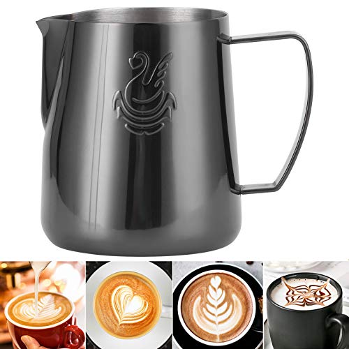 Jarra de espuma de leche de 400 ml, taza de leche de acero inoxidable, jarra, taza, taza para Barista Steam Cappuccino… - Imagen 6