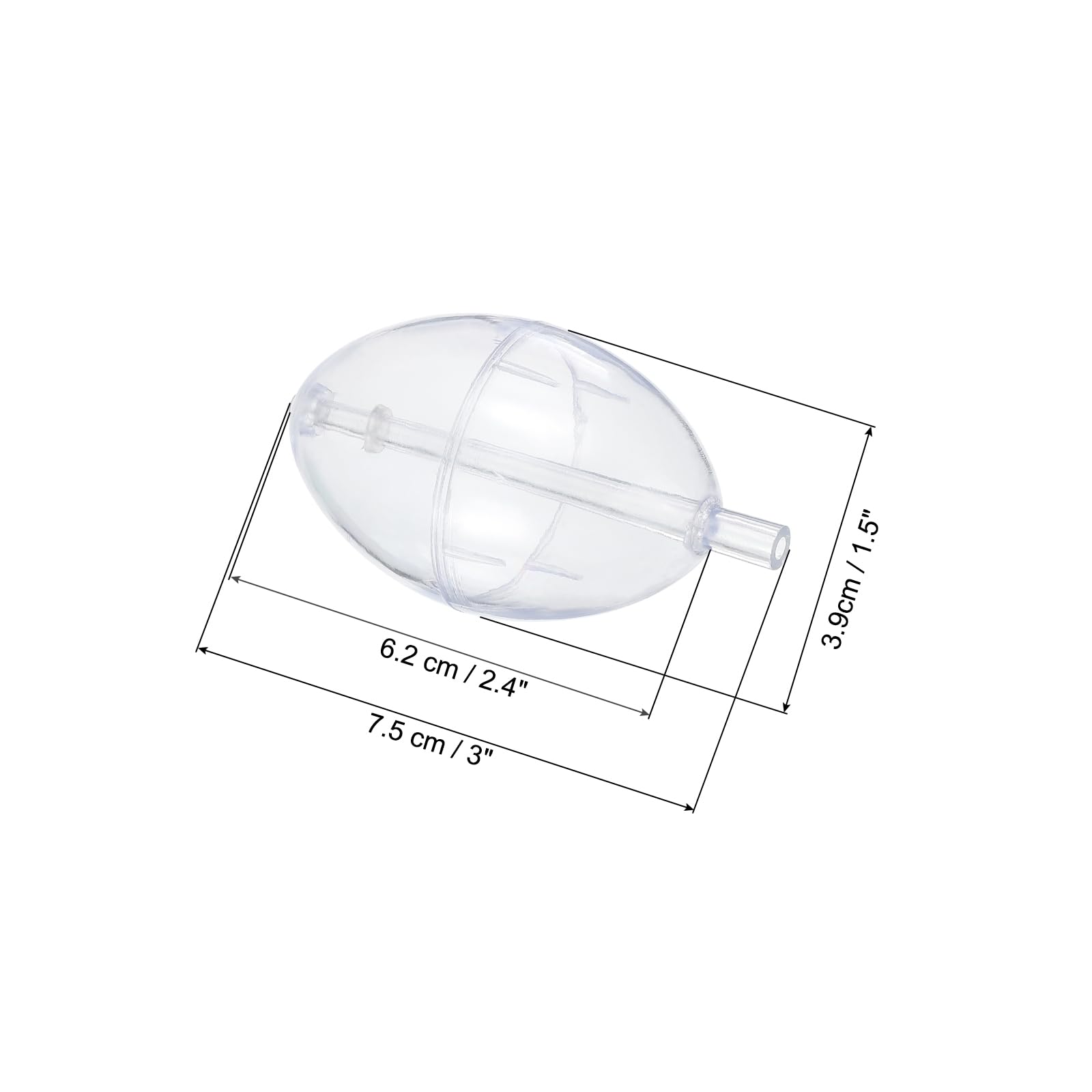 PATIKIL Pesca Agua 3 Pulgadas Transparentes Deslizantes 20 Unidades|Flotadores De Ovalados De ABS para Dulce Y Salada