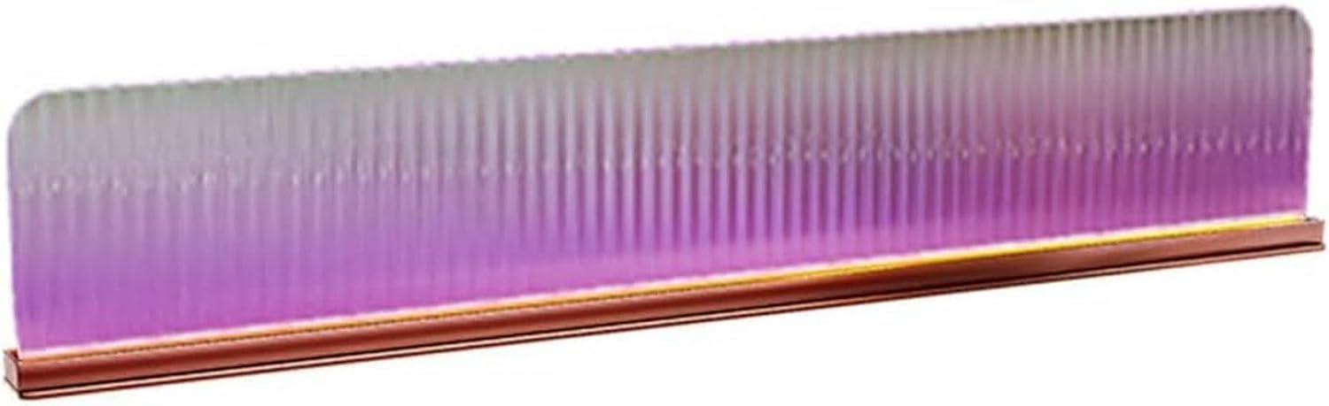 Striped Glass Table Divider for Dining Areas, Stainless Steel Office Partitions, Decorative Countertop Desk Divider, Elegant for Restaurants & Workspaces