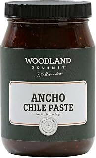 Ancho Chile Paste, 1 lb jar – Mexican Ancho Pepper Paste for Mole Sauce, Enchilada Sauce & Red Sauces, Mild Heat (1,000–2,000 SHU), by Woodland Gourmet