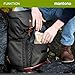 Mantona Luis Retro Fotorucksack schwarz mit Leder, Kamerarucksack inkl. Regenschutzhülle, Fototasche mit Laptopfach, Backpack geeignet für 1 x DSLR-Kamera, 3 x Objektive und diverses Fotozubehör