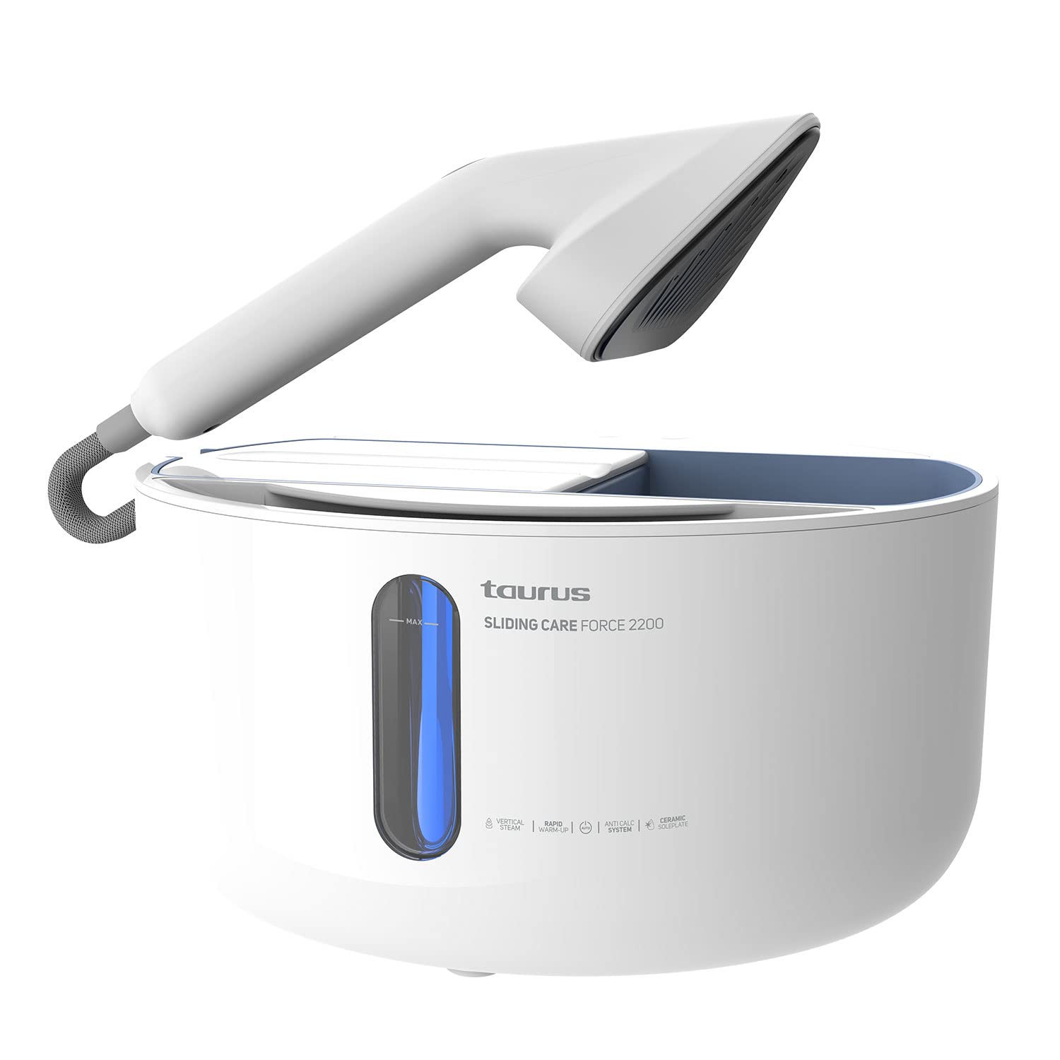 Taurus - Plancha vertical vapor 2180W | Planchador steamer portatil de mano | Con función vertical y auto apagado | 5 niveles de vapor | Panel táctil | sistema anti goteo | indicador falta de agua