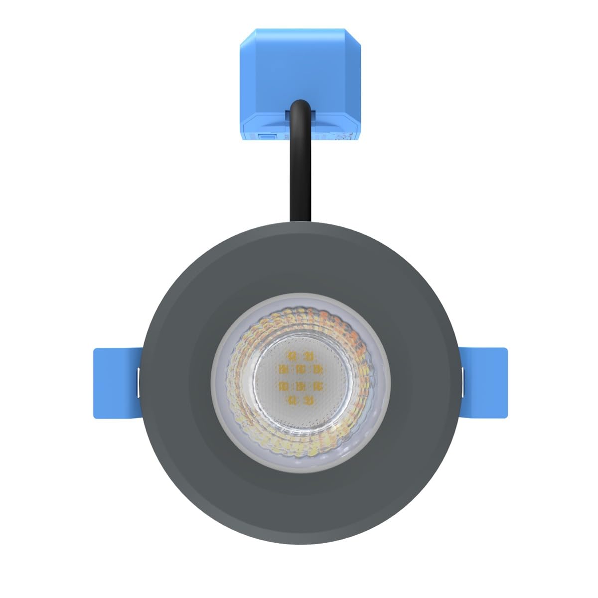 Simple Lighting® Fire Rated LED Downlight, Charcoal Grey, 7W 650lm, Fixed Beam, CCT Adjustable (3000K/4000K/6000K), IP65 Waterproof, Ultra-Slim 44mm, Dimmable