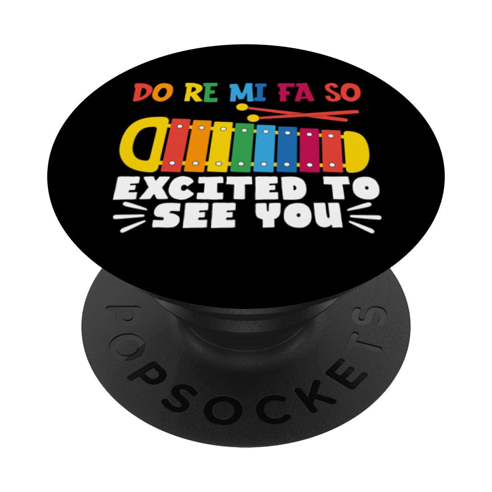 Music Teacher Do Re Mi Fa So Excited See You Back to School PopSockets Swappable PopGrip, Black