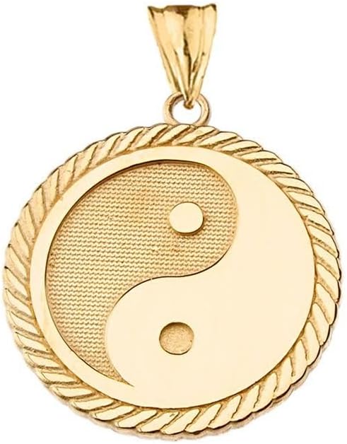 - Good Luck Charms Unique 14k Yellow Gold Ying Yang Rope Charm Pendant