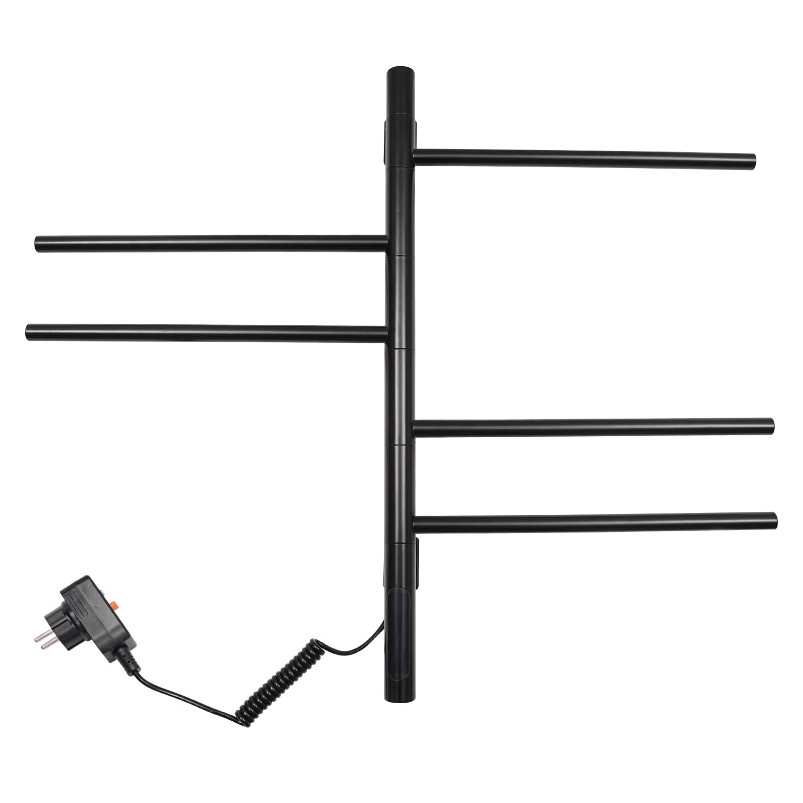 Termoarredo Bagno Elettrico, scaldasalviette a Parete con 5 Bracci orientabili a 180°, cronotermostato HD Touch Panel, scaldasalviette Elettrico