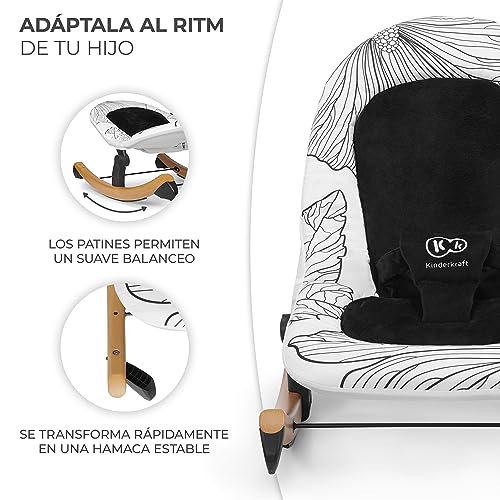 Miniatura 3 de Kk Kinderkraft Hamaca Bebé Finio, Balancín, Ligero, Intertek, 9 Kg Máximo, Negro
