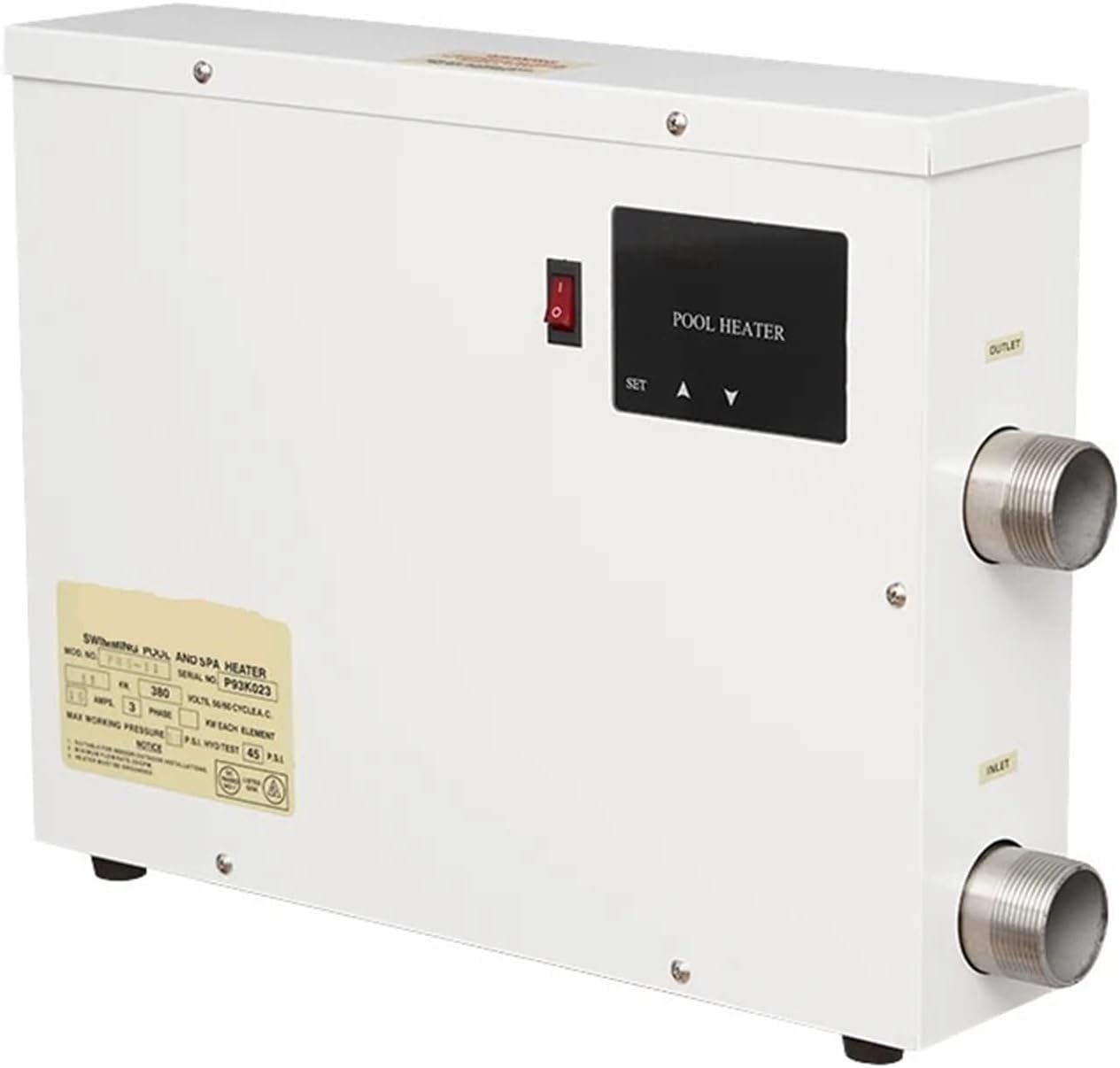 Electric Pool Heater Swimming Heat Pump 11KW 220V Hot Tub Water Thermostat with Touchscreeen for Above Ground Inground Pool