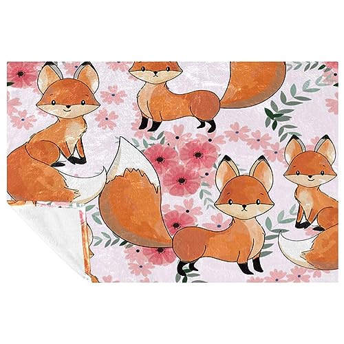 Couverture douce plaid chaud lit canapé imprimé fleuri 150x100cm