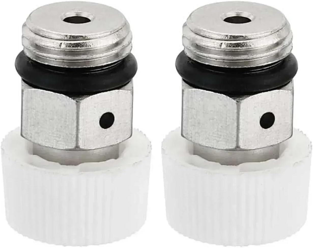 2Pcs Male Thread Nickel Plated Brass Manual Radiator Air Vent Plug Valve Fully Automatic Air Vent Valve Accessory Part(1 4)