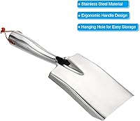 Vista 4 de PATIKIL Paleta de jardín, pala de mano de jardinería de acero inoxidable, pala de cabeza cuadrada, herramientas de jardín para trasplante