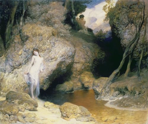 Cuadro en lienzo de Ferdinand Keller, impresión artística detallada La Música del Fauno 60x90cm