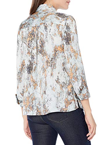 Nic+Zoe Women's Globe Trotter Blouse, Blue Multi, Xs #TOP3