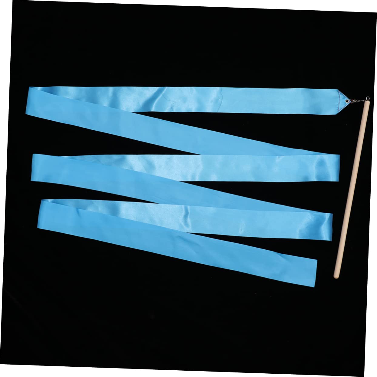 BESPORTBLE Ruban de Gymnastique Artistique Bleu 2 Pièces Poignée en Bois et Soie