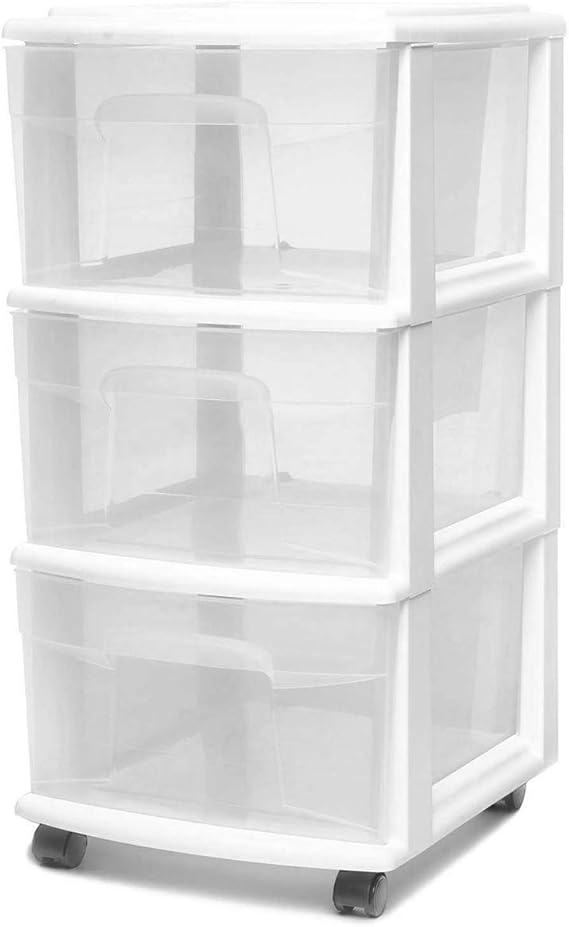 3 drawer plastic tote