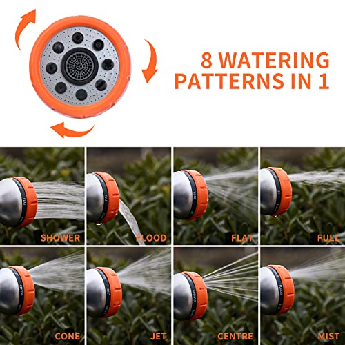 Hongmai Garden Hose Nozzle,8 Patterns Hose Sprayer High Pressure,Heavy Duty Pup Jet Dog Wash,Water Hose Nozzle With Soap Dispenser,Metal Car Wash Foam Gun (Car Wash) #TOP4
