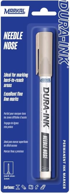 Markal 96524 Dura-Ink Needle Nose Permanent Marker, Black (Pack of 6)