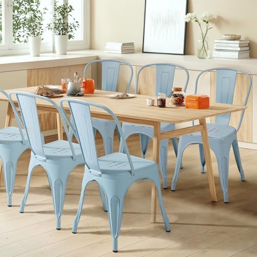image for Furmax Metal Dining Chair Indoor Outdoor Use Stackable Chic Side Class