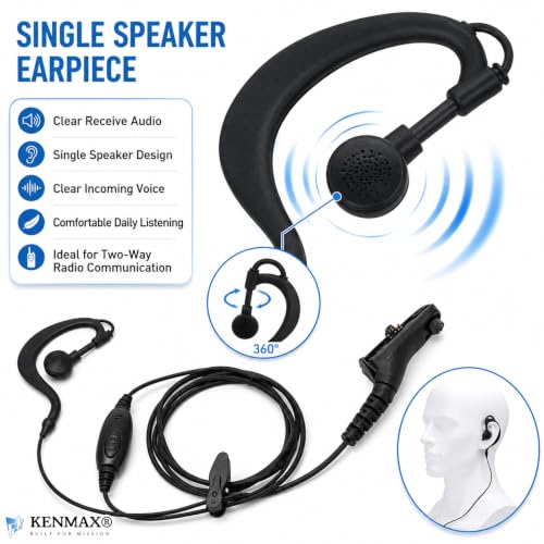 Auriculares impermeables Baofeng con conector de rosca estanco y PTT, pack 2 5
