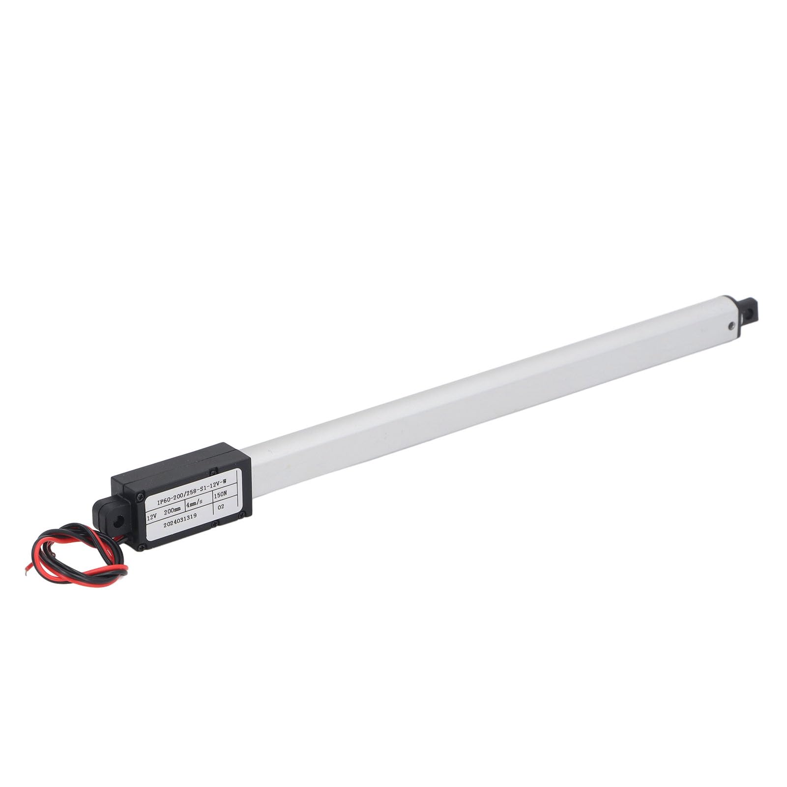 SIXRUN Attuatore Lineare 12V, Corsa 200mm Spinta 150N con Protezione da Sovraccarico per Apertura Elettrica Porte Auto Divani Reclinabili Tavoli TV Alzavetri