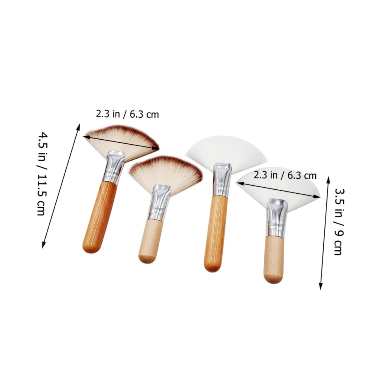 MAGICLULU Set Di 5 Pennelli Per Il Trucco Multifunzionali Con Manico Corto Per Fondotinta Pennello Per Il Viso Per Illuminare 4 Pezzi*5