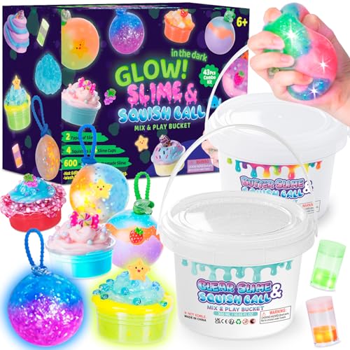 FGZU Kit Slime e Squishy Luminosi Fai Da Te, 300ml Slime...
