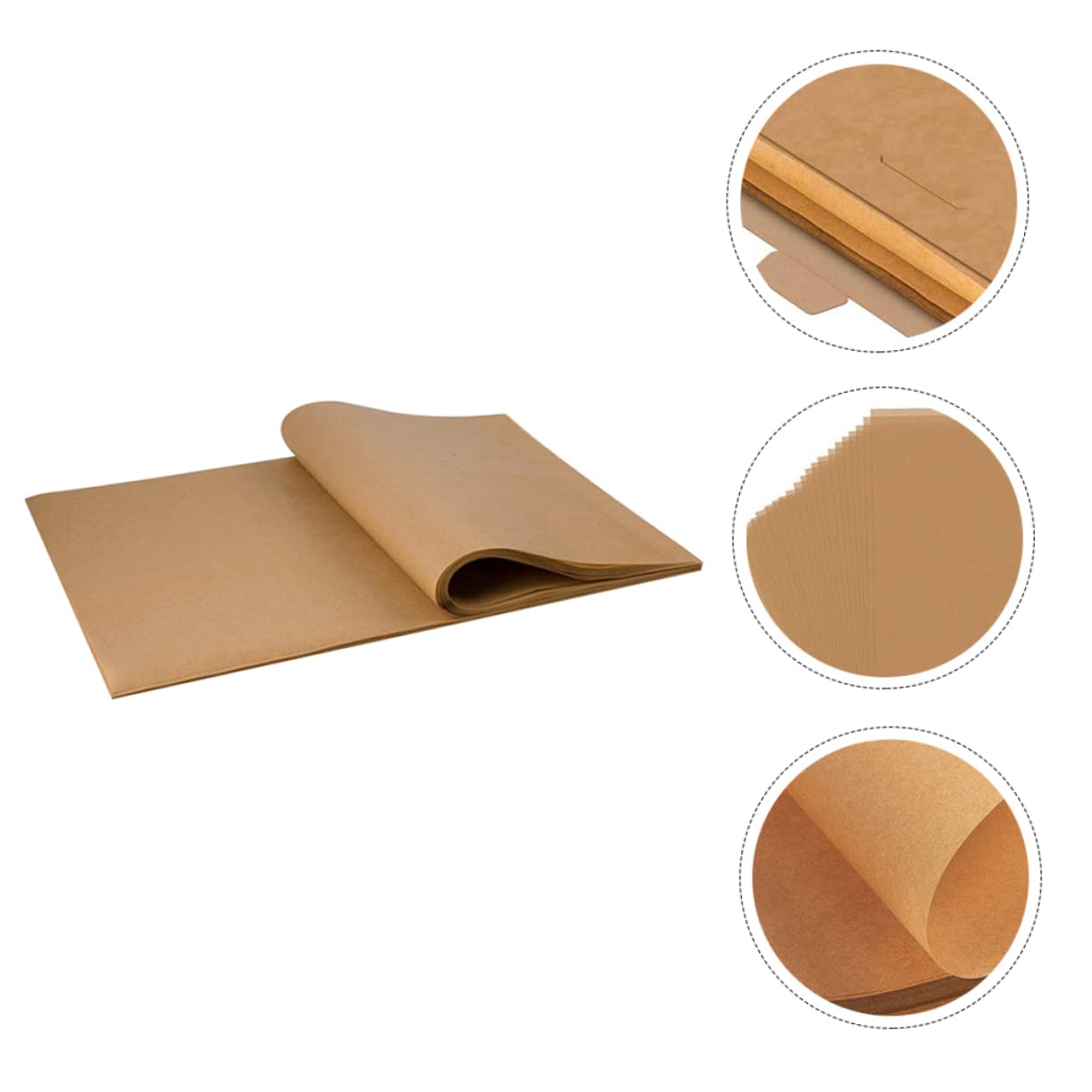 Backpapier 200 Stück Stoff, Braun, Antihaft, Beidseitig Nutzbar | Backen und Kuchen, 12x16 Zoll Zuschnitt, Leicht zu Reinigen, Praktisches