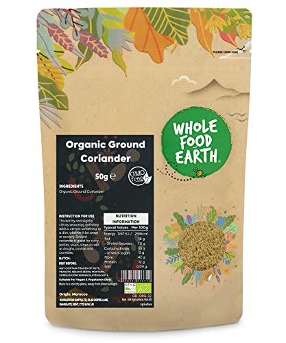 Wholefood Earth Organic Ground Coriander 50 g | GMO Free | Certified Organic