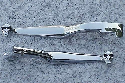 Chrome Skull Brake & Clutch Levers For Kawasaki Vulcan 500, 800, 900, 2000 Models - Custom Upgrade