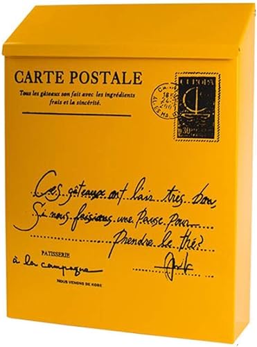 Buzones de correo para montaje en pared, caja de correos creativa, impermeable, rural, pequeña caja de sugerencias con cerradura de hierro montado