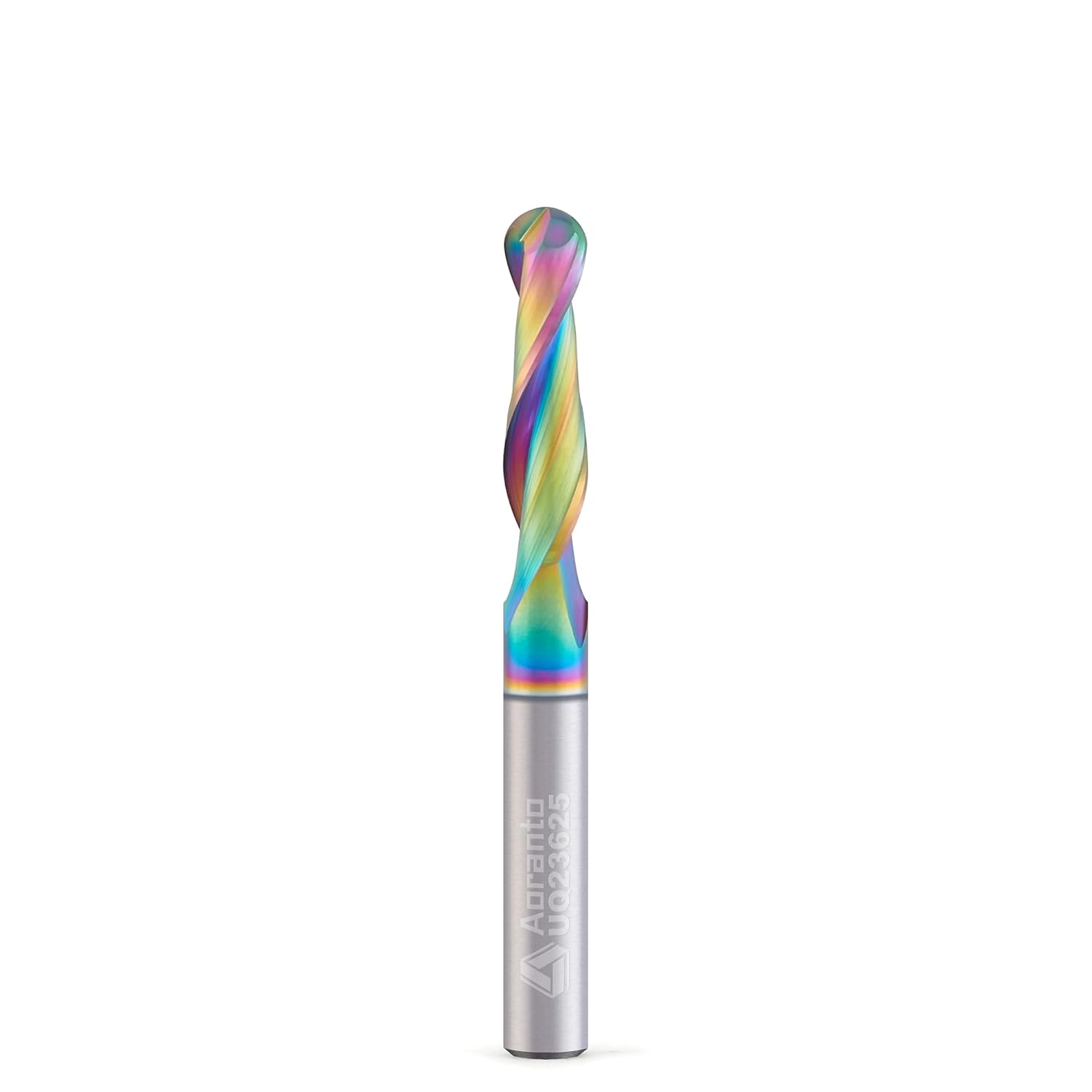 UQ23625 1/4" Ball Nose CNC Router Bit 1/4" Shank, Industrial Quality Extra Long Life Coating Soild Carbide Up Cut Round Nose Spiral End Mill for Wood Carving 1/4 Dia x 1 Inch CL 2 Flute