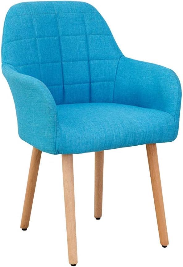 Chaise de salle à manger bleue en tissu élégant style bois raffiné pour hôtel et clubhouse