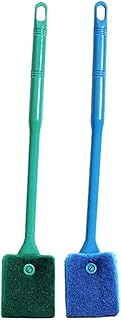 Scicalife Sponge Filter 2PCS Handle Aquarium Cleaner Fish Tank Glass Algae Double Sided Cleaning Brushes (Random Color) Cleaning Tool Brush Cleaner
