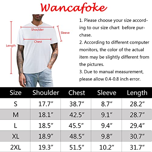 Collarless Golf Shirts For Men Henley Shirts Short Sleeve Dry Fit Performance Polo Shirts Golf Apparel Sapphire Large #TOP7