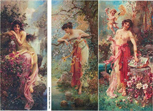 Zita`s Creative Reispapier A3 - Nymphs. Motiv-Strohseide, Strohseidenpapier, Decoupage Papier