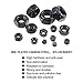 Keadic 100 Pieces Metric Black Zinc Plated Nylon Insert Lock Nuts Assortment Kit for Matching Screws or Bolts - 7 Sizes：M3 M4 M5 M6 M8 M10 M12