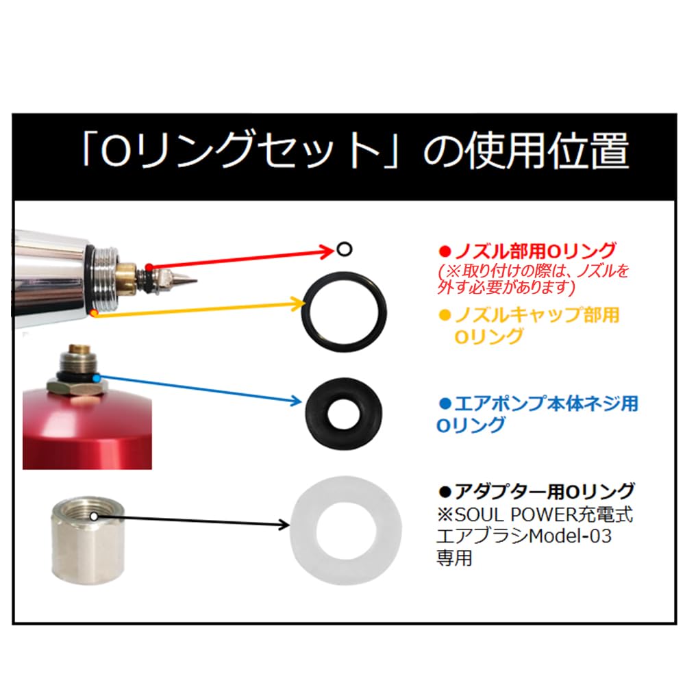 Amazon.co.jp: SOUL POWER 充電式エアブラシ ハンドピース用Oリング